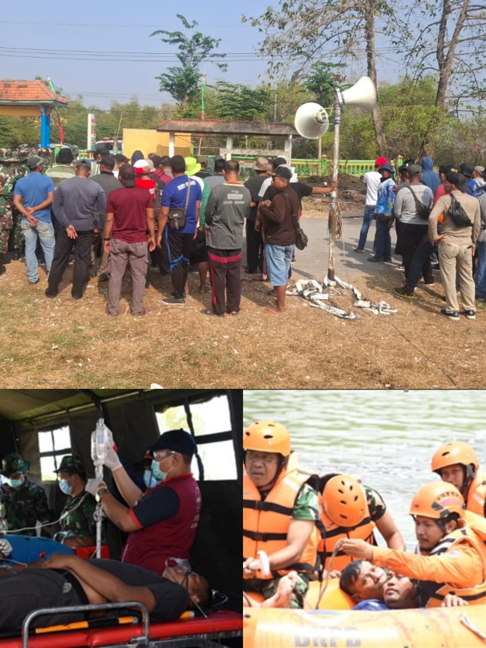 Kodim 0817/Gresik Gelar Latihan Penanggulangan Bencana Banjir di Kedamean