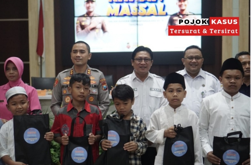 Antusias Puluhan Anak Ikut Khitan Massal Gratis Polres Pacitan di Hari Bhayangkara ke – 79