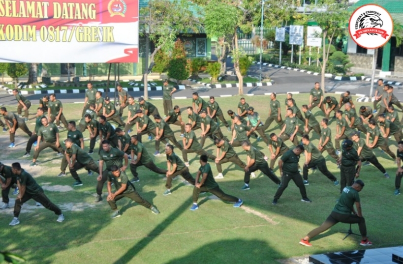 Jaga Kebugaran dan Kekompakan, Kodim 0817/Gresik Adakan Olahraga Bersama