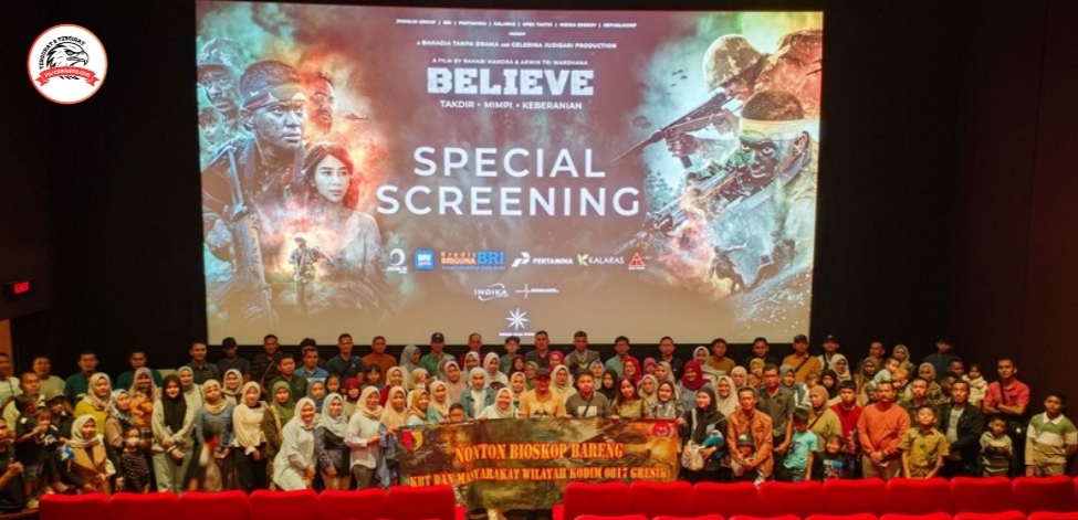 Dandim 0817/Gresik Ajak Prajurit dan Masyarakat Nobar Film “Believe” sebagai Upaya Menanamkan Semangat Juang dan Nilai Kehidupan