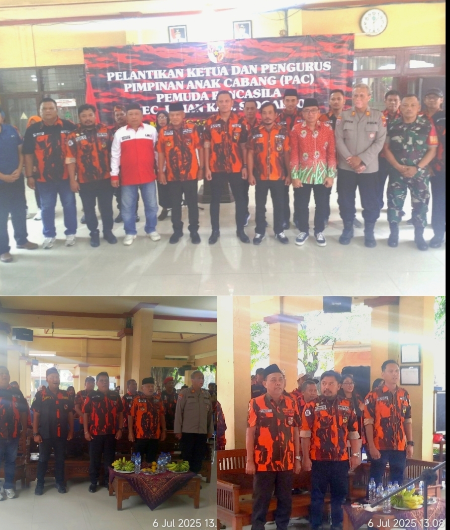 Puluhan Doreng Merah Memadati Pendopo Kecamatan Krian.