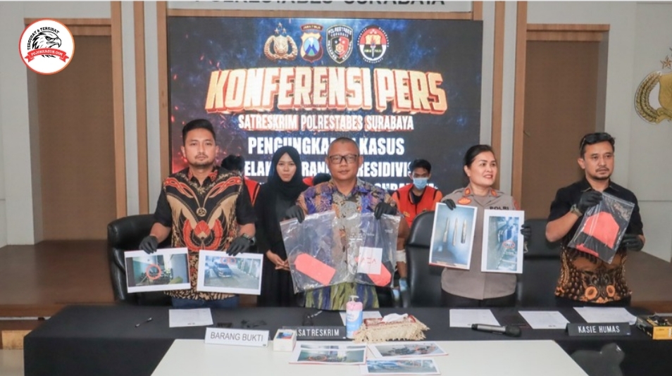 Polrestabes Surabaya Kembali Berhasil Amankan 3 Tersangka Spesialis Curanmor