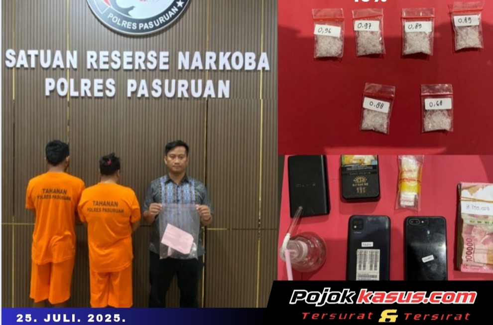 Ungkap Kasus Sabu, Polres Pasuruan Amankan Pasutri di Rembang dan Sita 4.5 Gram Barang Bukti