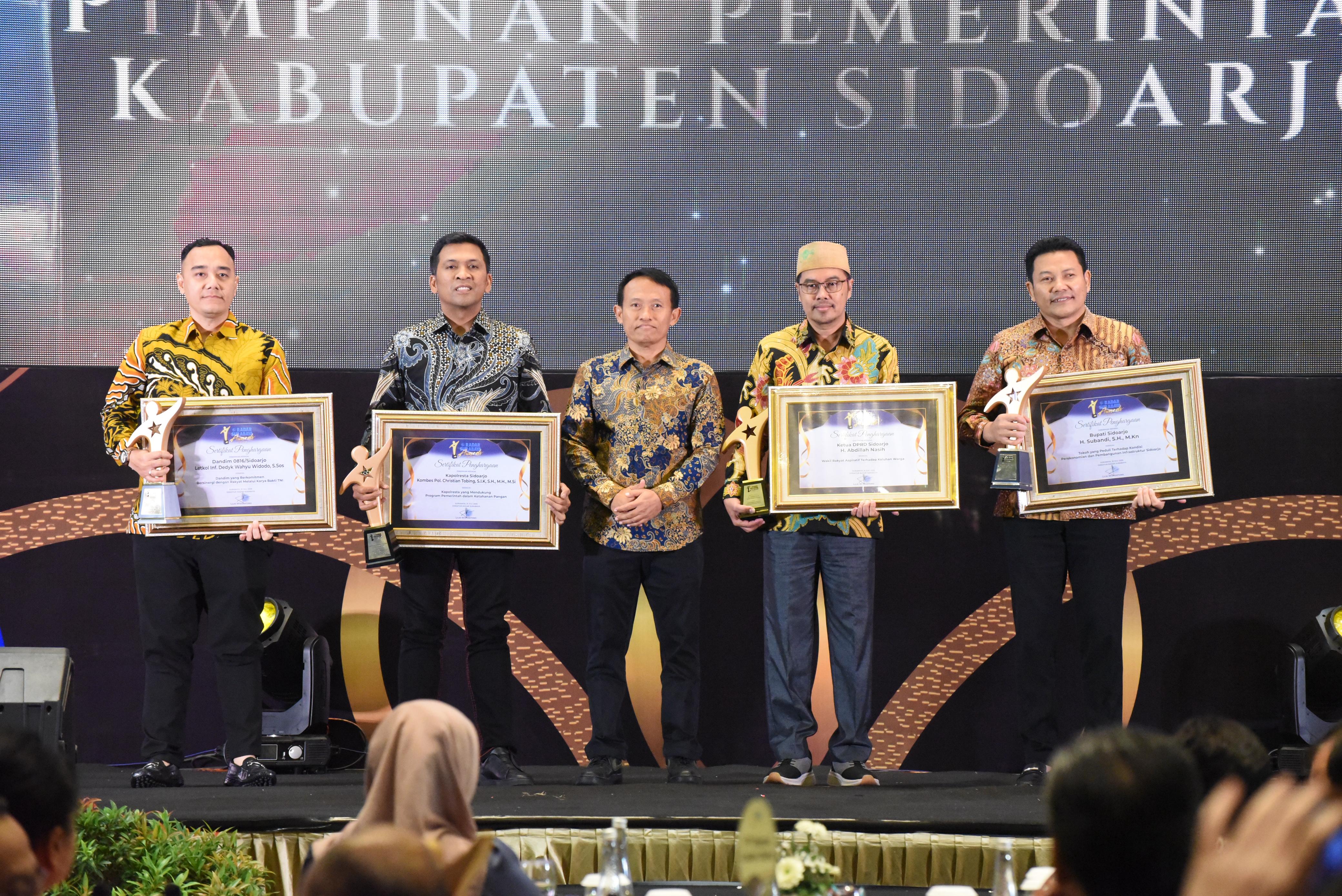 Bupati Sidoarjo Dinobatkan Sebagai Tokoh Yang Peduli Terhadap Kondisi Perekonomian dan Pembangunan Infrastruktur Sidoarjo