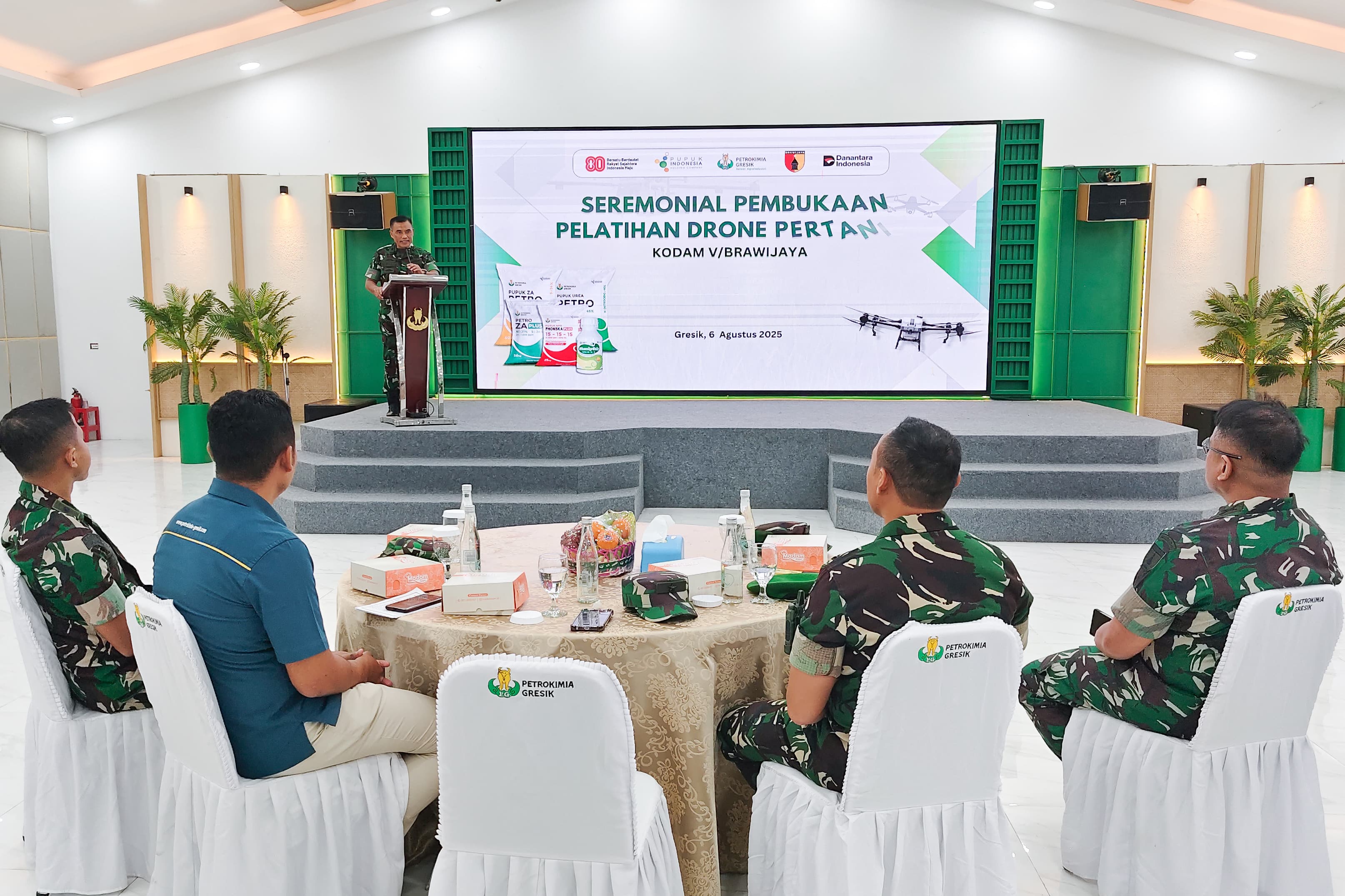 Dandim Hadir saat Pembukaan Pelatihan Drone Pertanian untuk Jajaran Kodam V/Brawijaya di Petrokimia Gresik