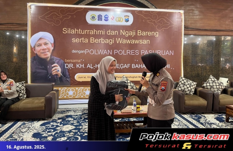 Polwan Polres Pasuruan Berikan Edukasi Keselamatan dan Pencegahan Kekerasan Asusila kepada Santri