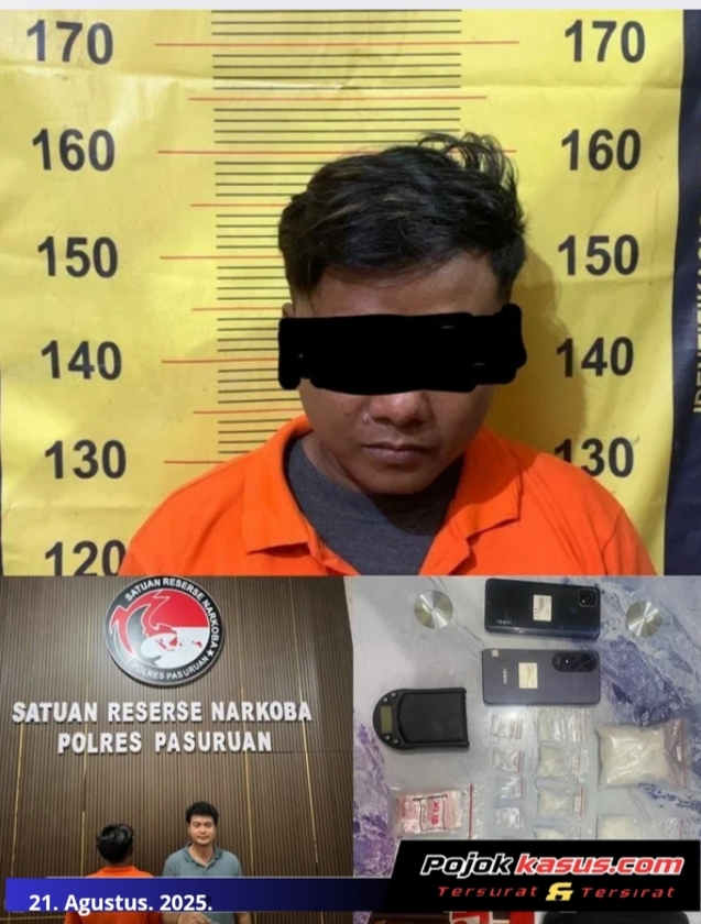 Polres Pasuruan Tangkap Kurir Sabu di Gempol, Amankan 161 Gram Sabu dan Ekstasi