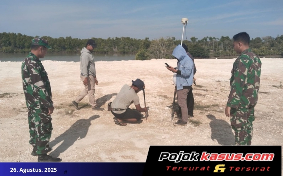 Pengukuran Ulang Batas Patok Aset Tanah Kodim 0829/Bangkalan di Ujung Piring