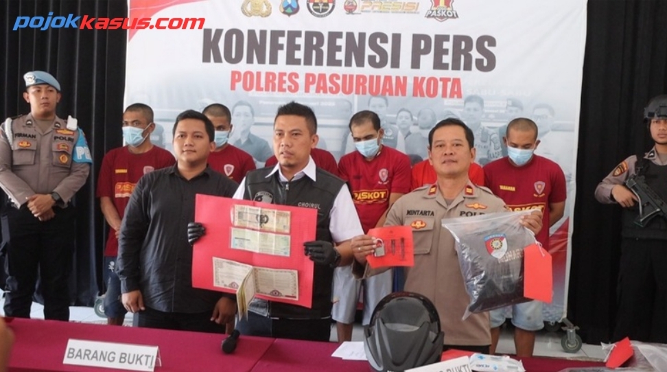 Polres Pasuruan Kota Berhasil Amankan 6 Tersangka Komplotan Curanmor yang Beraksi di 16 TKP