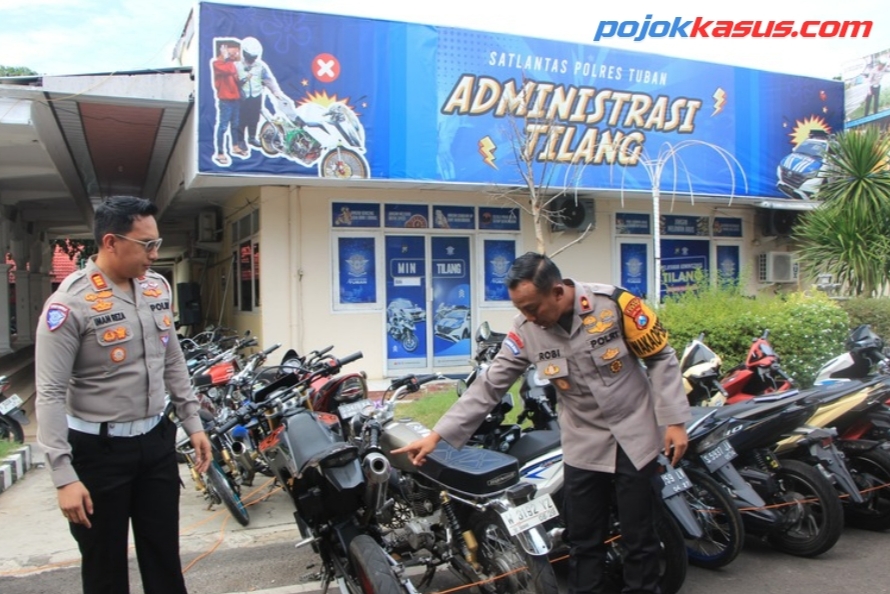 Respon Pengaduan Masyarakat Polres Tuban Amankan 65 Unit Motor Tidak Sesuai Spektek