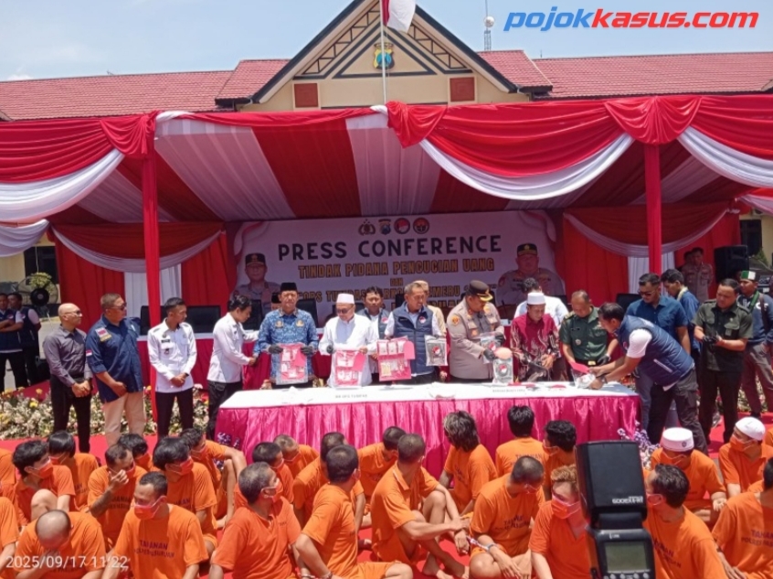 Polres Pasuruan Gelar Press Coference Sukses Ungkap Jaringan Kampung Narkoba dan TPPU Rp 3 Miliar