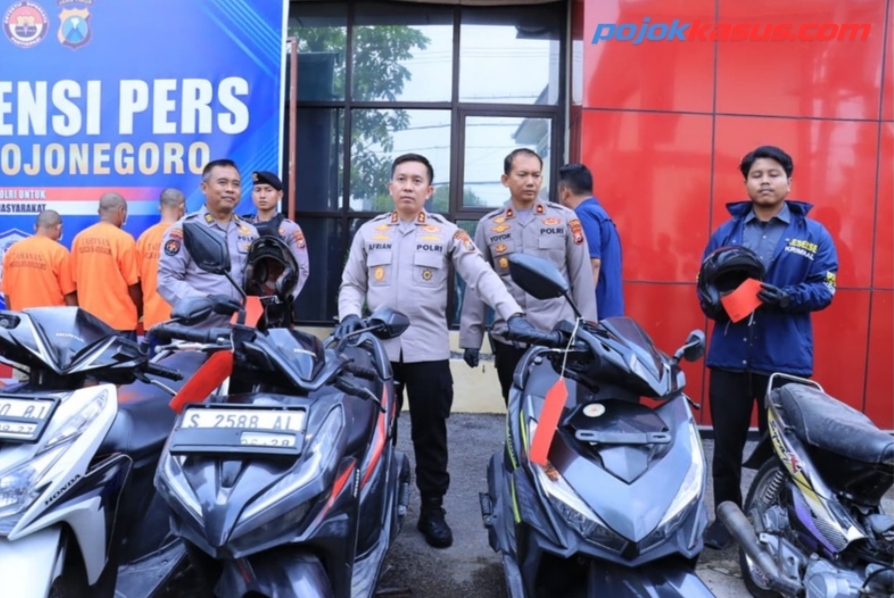 Polres Bojonegoro Berhasil Ungkap Sindikat Curanmor, Lima Tersangka Diamankan