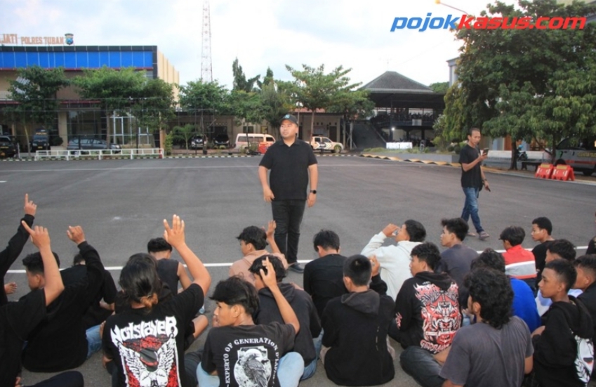 Polres Tuban Amankan dan Beri Pembinaan 38 Oknum Pesilat Konvoi di Jalan Raya