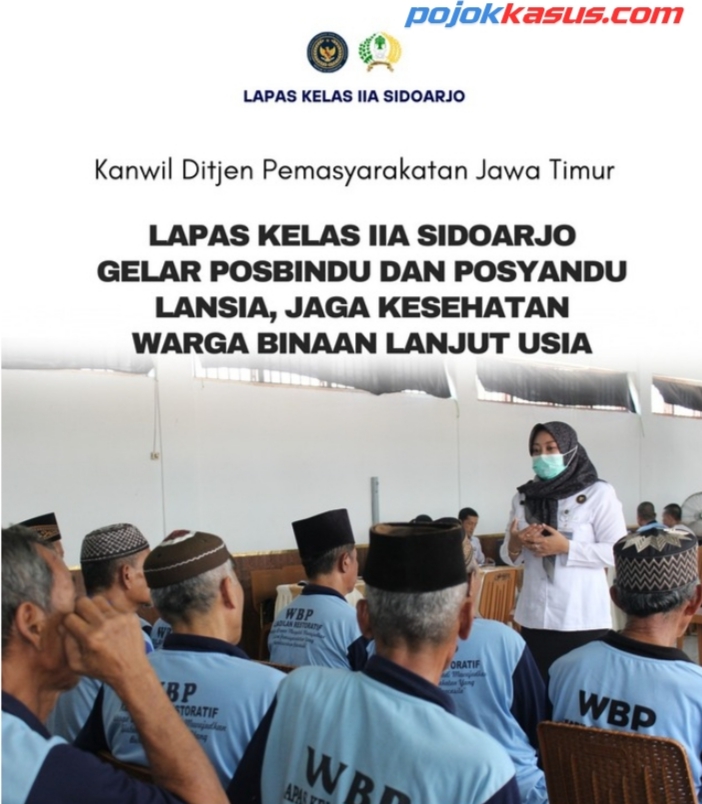 Lapas Kelas IIA Sidoarjo Gelar Posbindu dan Posyandu Lansia, Jaga Kesehatan Warga Binaan Lanjut Usia