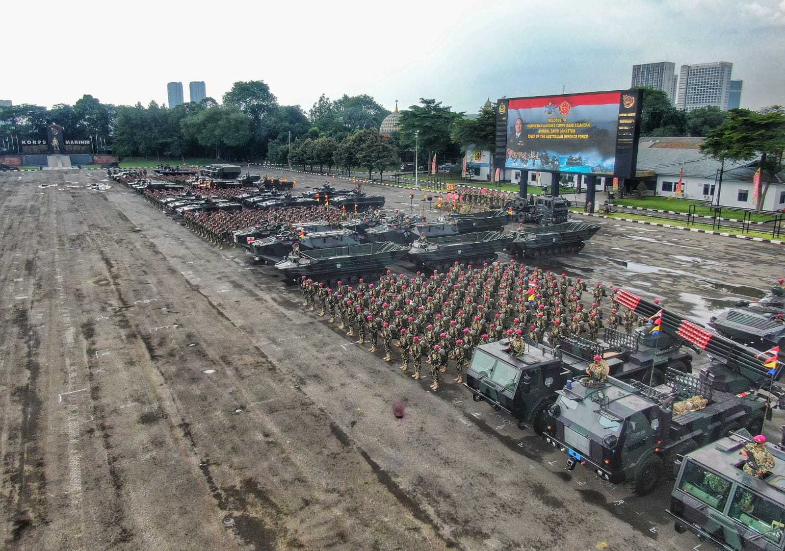 Danpasmar 1 Sambut Kunjungan Chef Defence Force Australia di Sarang Petarung Marinir Cilandak