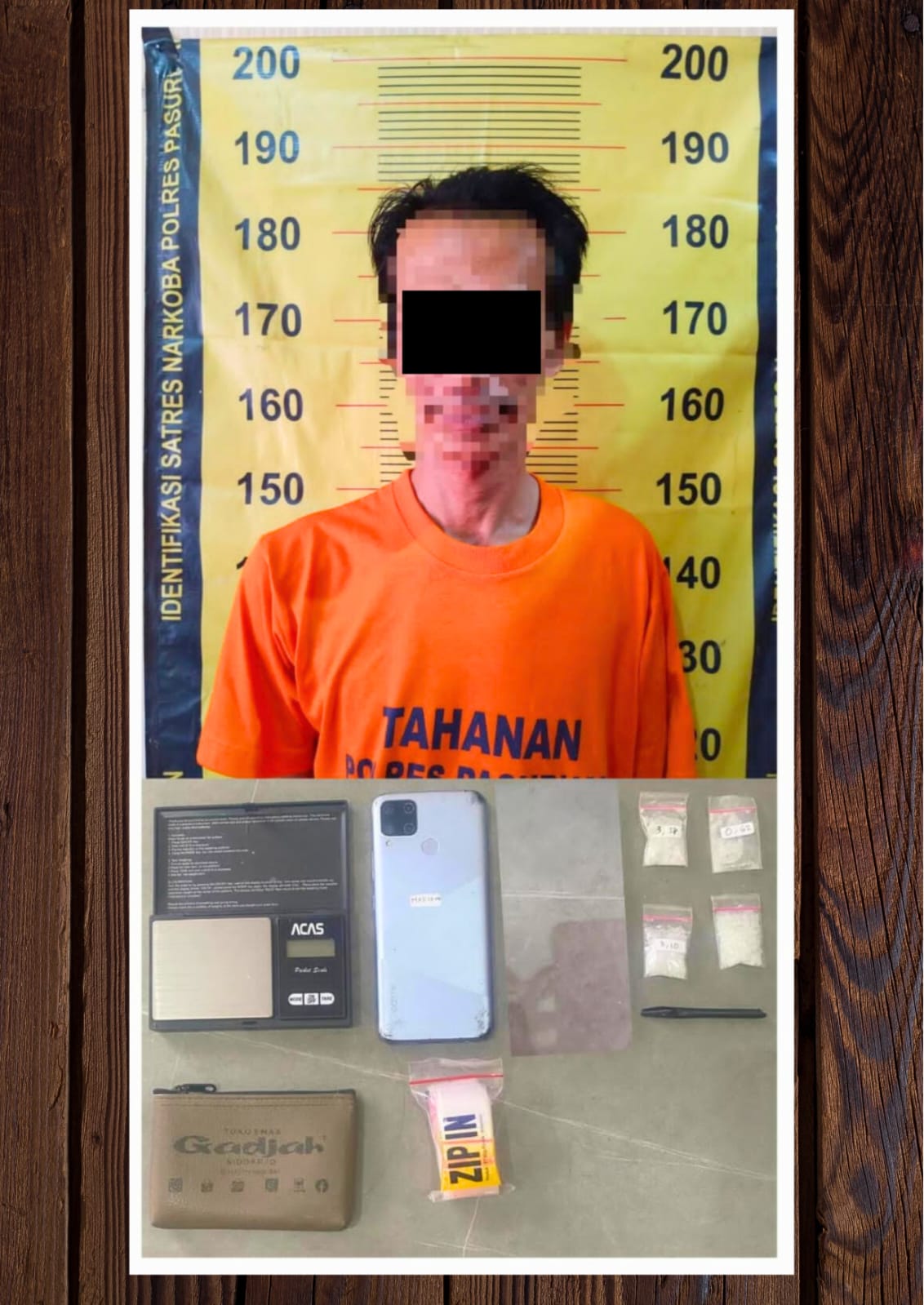 Polres Pasuruan Tangkap Pengedar Sabu, Beserta Empat Poket Siap Edar