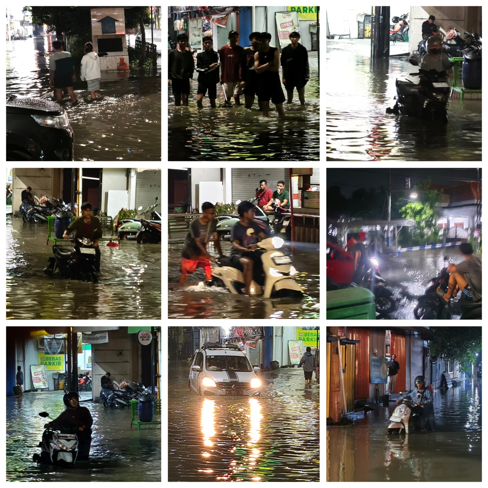 Banjir Parah Lumpuhkan Aktivitas di Jalan Kutuk Barat Sidoarjo