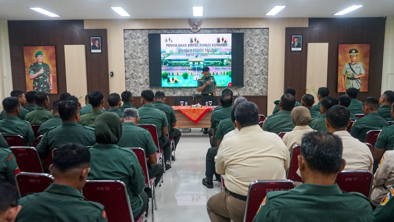Penyuluhan Bintal Fungsi Komando 2025 Kodim 0817/Gresik Tekankan Pencegahan Pelanggaran dan Disersi Prajurit
