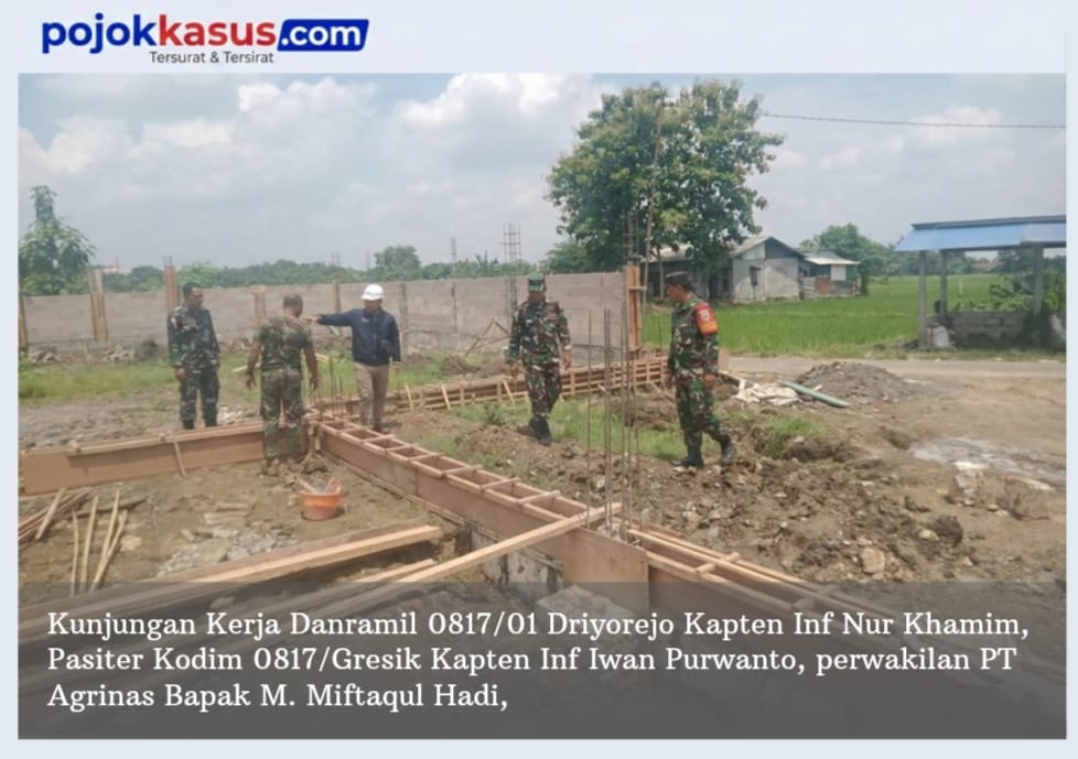 Pasiter Kodim 0817/Gresik Tinjau Pembangunan KDKMP Bersama PT Agrinas di Driyorejo