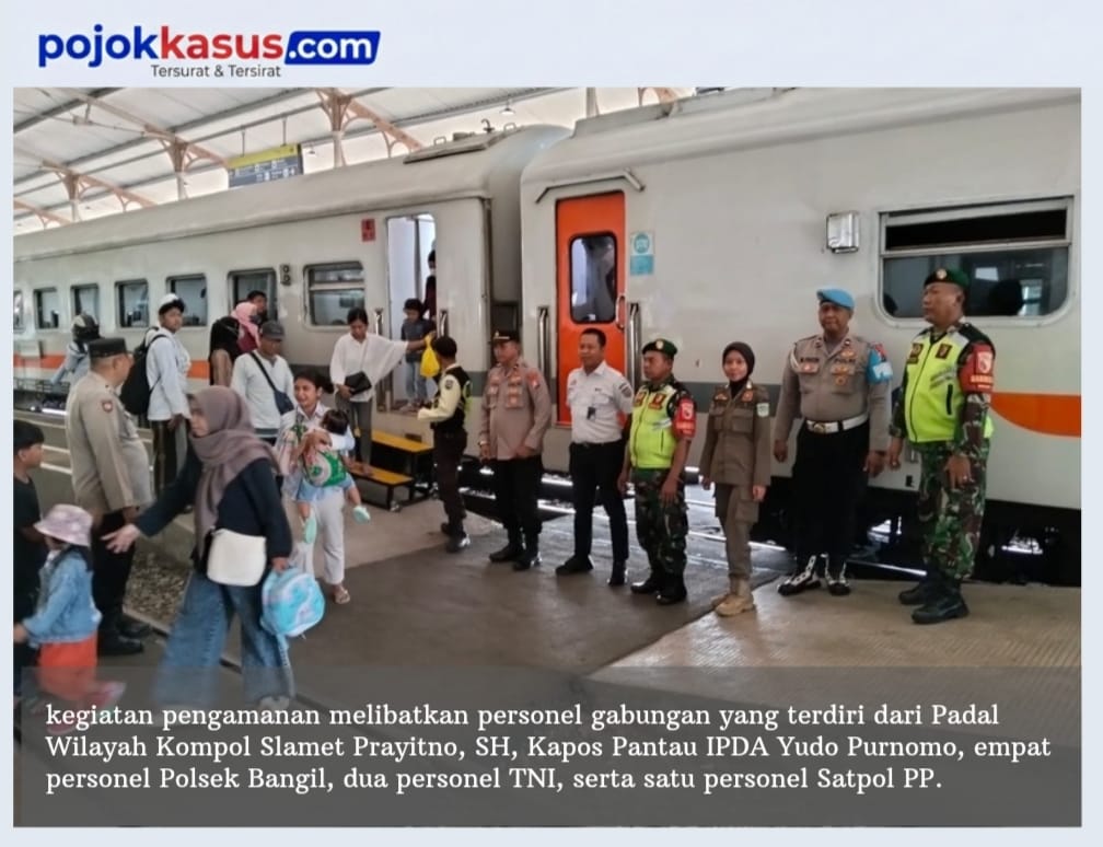 Polres Pasuruan Pantau Arus KA di Bangil, Libur Nataru 2025 Volume Penumpang Turun