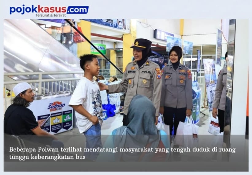 Sapa Humanis Polwan Polresta Sidoarjo Patroli Dialogis di Terminal Purabaya
