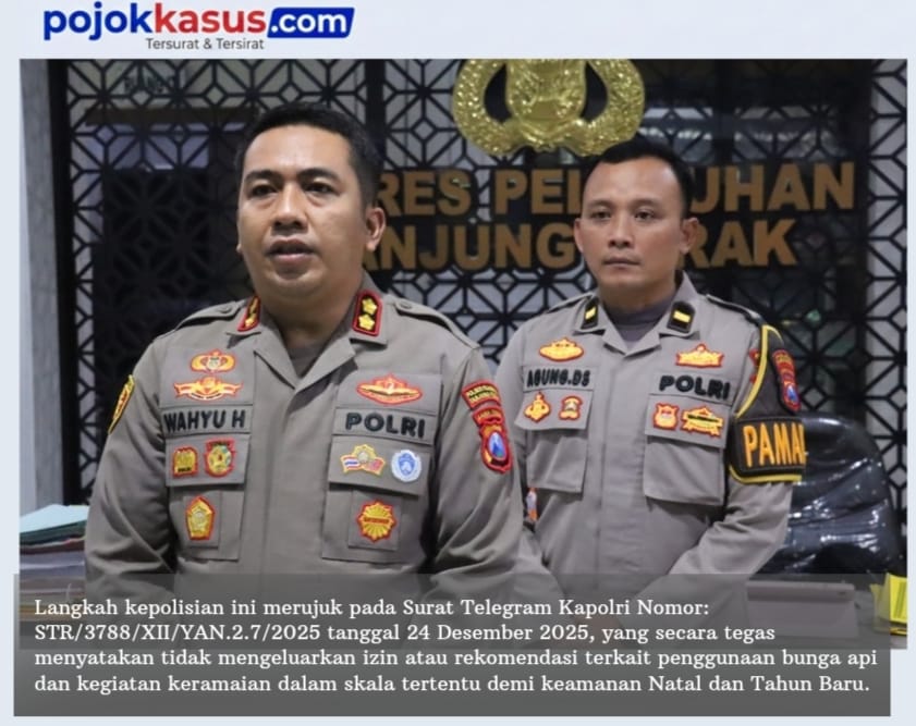 Polres Pelabuhan Tanjungperak Larang Nyalakan Kembang Api dan Petasan saat Malam Tahun Baru