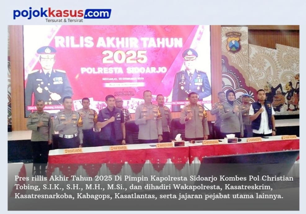 POLRESTA SIDOARJO RILIS AKHIR TAHUN 2025: KEAMANAN MENINGKAT, KRIMINALITAS TURUN 32 PERSEN