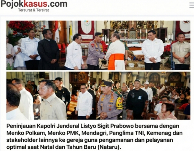 Tinjau 2 Gereja, Kapolri Pastikan Pengamanan dan Pelayanan Misa Malam Natal
