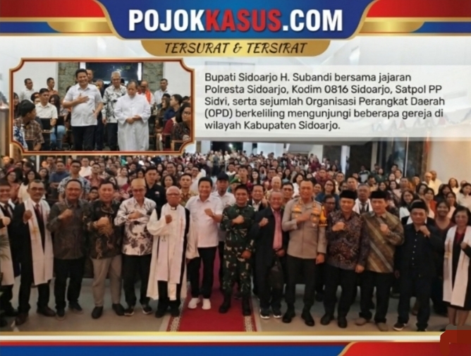 Forkopimda Sidoarjo Pantau Perayaan Malam Natal 2025, Pastikan Aman dan Kondusif