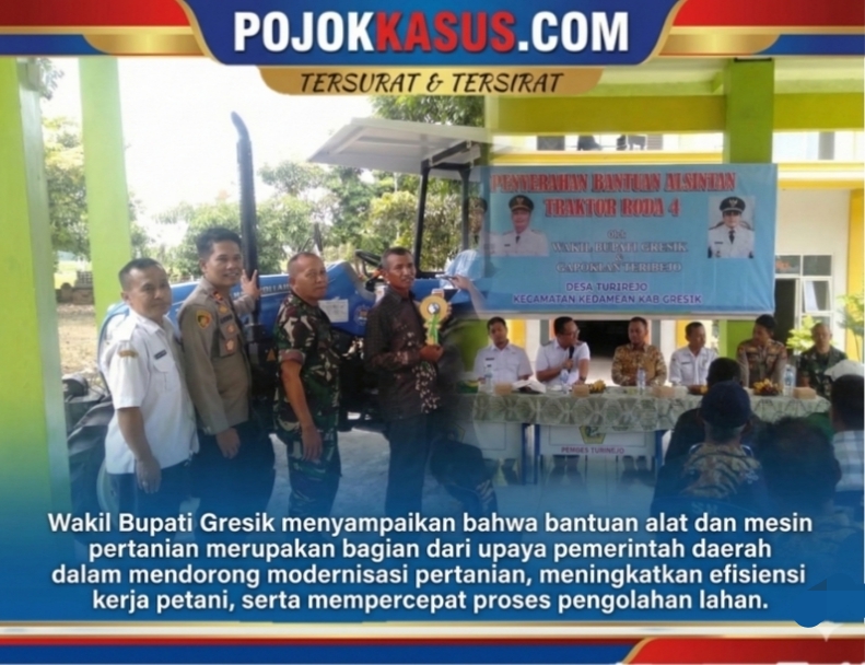 Pemkab Gresik Serahkan Armada Traktor untuk Gapoktan Kedamean, Dorong Modernisasi Pertanian