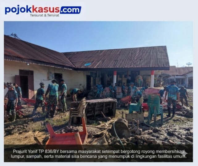 Yonif TP 836/BY Dipimpin Danyon Faishal Riza Laksanakan Penanggulangan Bencana Alam di Pidie Jaya