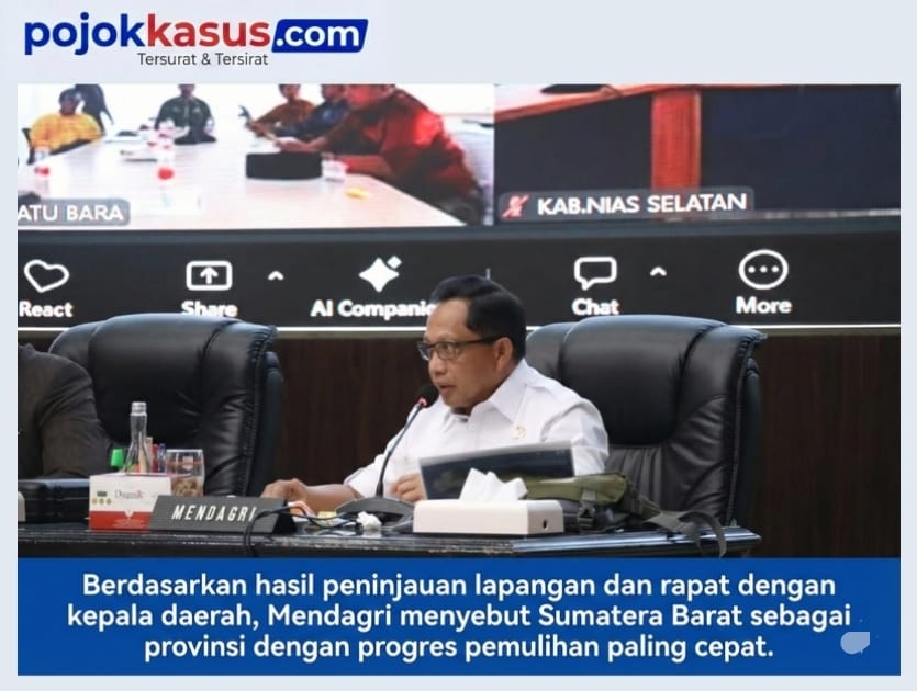 Mendagri Paparkan Perkembangan Pemulihan Bencana Sumatera