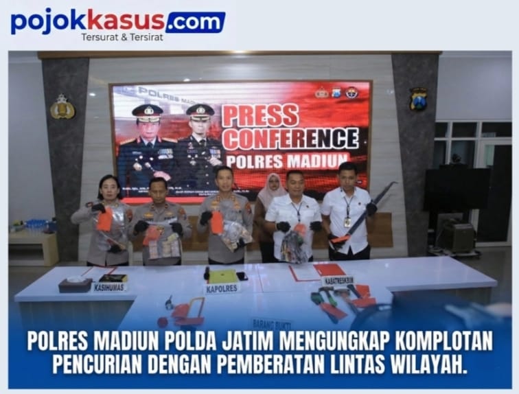 Polres Madiun Bongkar Komplotan Pencurian, Empat Pelaku Dibekuk