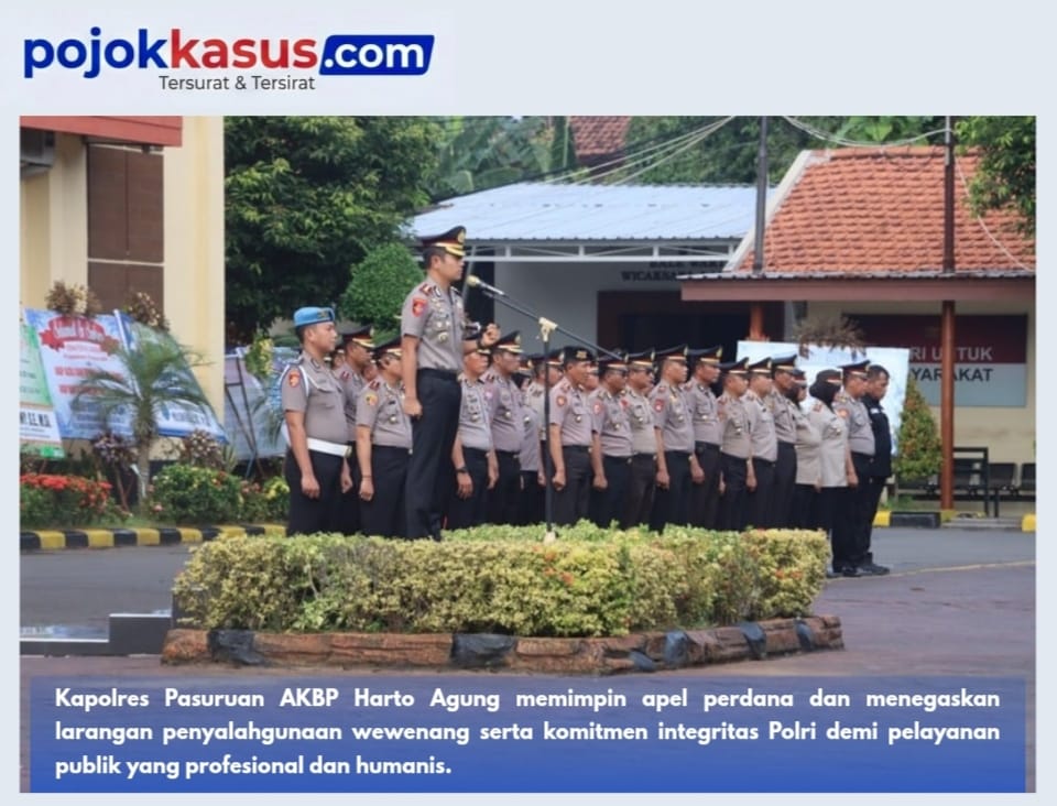 Kapolres Pasuruan Tegaskan Integritas di Apel Perdana Personel
