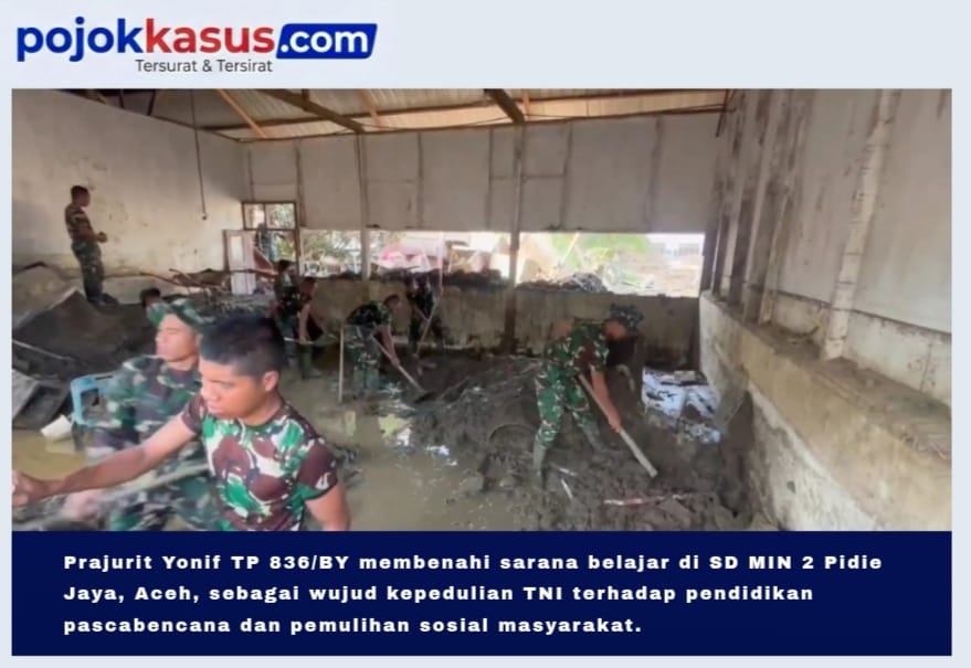 Prajurit Yonif TP 836 Peduli Pendidikan Pascabencana Aceh