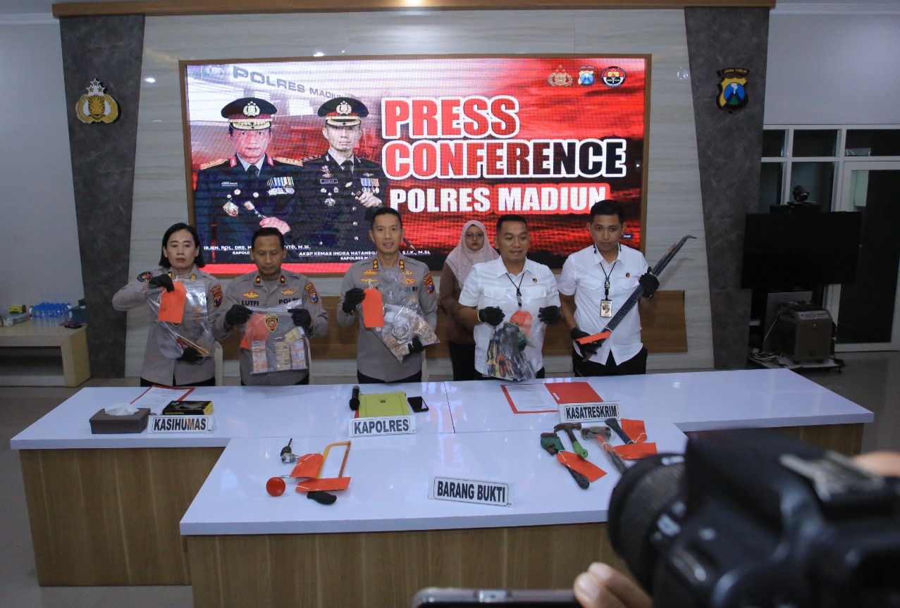 Polres Madiun Polda Jatim berhasil mengungkap kasus pencurian dengan pemberatan yang meresahkan warga Kabupaten Madiun