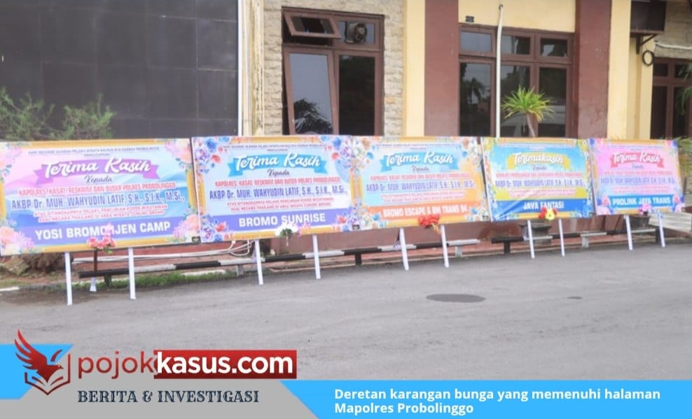 Karangan Bunga Banjiri Polres Probolinggo Usai Tangkap Pencuri Bromo