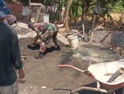 Puasa Tak Halangi Pengabdian, Babinsa Jatigunting dan Warga Kompak Bangun Irigasi