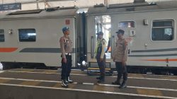 Terpantau Stasiun Bangil Masih Lengang, Polisi Polres Pasuruan Tetap Siaga