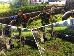 Kompak, Babinsa dan Warga Kerja Bakti Jaga Kelancaran Irigasi Desa
