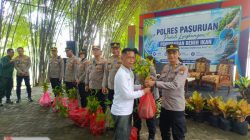 Dukung Gerakan Indonesia Asri, Polres Pasuruan Tebar 6.000 Benih Ikan dan Bagikan Bibit Pohon