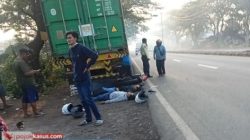 Pemotor Tewas Tabrak Belakang Truk Parkir Bypass