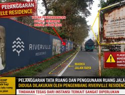 Diduga Pagar Riverville Residence Masuk Marka Jalan Raya.ini milik siapa?