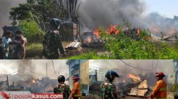 Babinsa dan Damkar Bergerak Cepat Tangani Kebakaran Gudang