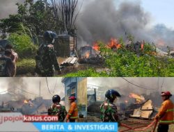 Babinsa dan Damkar Bergerak Cepat Tangani Kebakaran Gudang