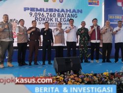 Musnahkan 9 Juta Rokok Ilegal di Porong, Wabup Mimik Ajak Semua Pihak Bersatu Lawan Barang Tanpa Cukai