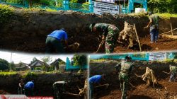 Wujudkan Akses Transportasi yang Lebih Baik, Babinsa Watulumbung Bersama Warga Gotong Royong Ratakan Jalan Desa