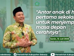 Hari Pertama Sekolah Sidoarjo, Bupati Subandi Puji Guru & Dukungan Orang Tua