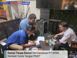 Damai Tanpa Demo, Eks Karyawan PT APRA Kembali Tanda Tangan PKWT