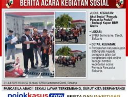 Ratusan Pengguna Jalan Menyerbu Kupon BBM Gratis MPC Pemuda Pancasila Sidoarjo